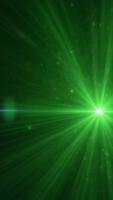Abstract Green Light Rays Explosion Background with Particles and Lens Flare video