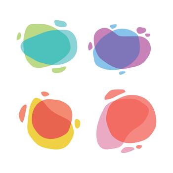 Colorful abstract fluid shape blobs with modern gradient style for creative design backgrounds vector