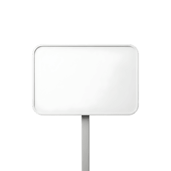 en tom, avrundad rektangulär tecken på en Pol, isolerat på en transparent bakgrund, redo för beställnings- text eller grafik png