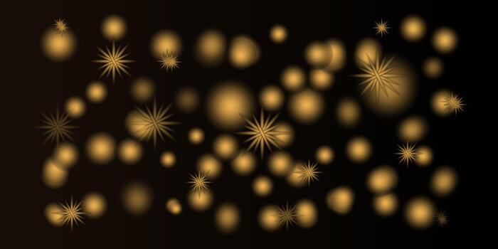 Golden bokeh and sparkling stars background vector