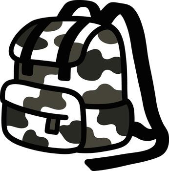 Camouflage Backpack Ready for Adventure with a Unique Pattern vector