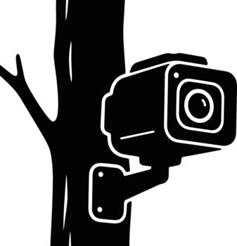 Camera Hidden In A Tree A Silent Watcher's Gaze vector