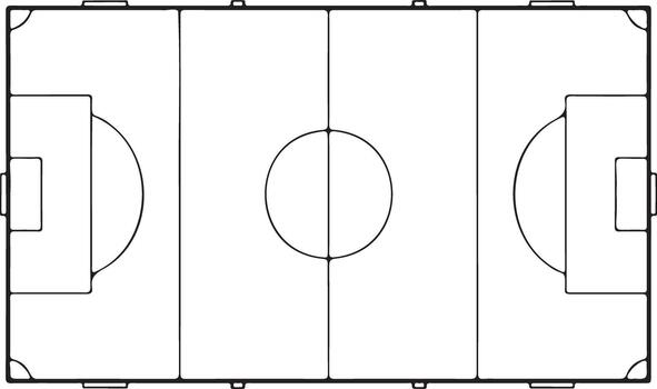 Top down view of a standard soccer field layout vector