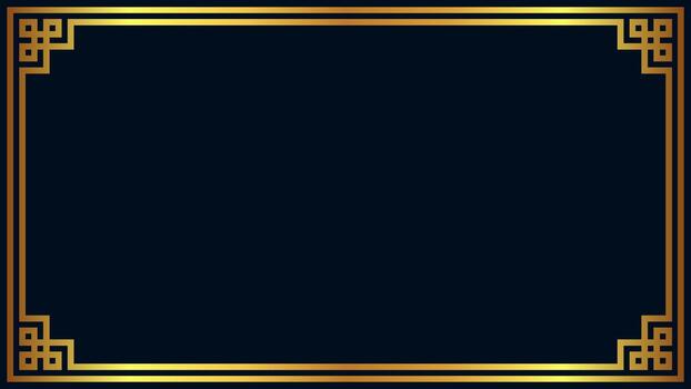 Golden gradient frame rectangle with simple border geometric corners vector