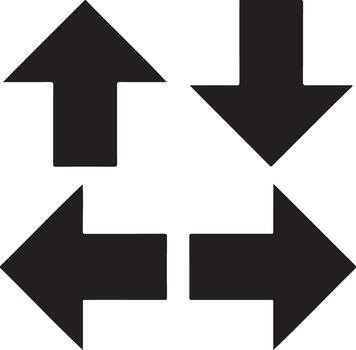 Four directional arrows pointing up down left and right vector