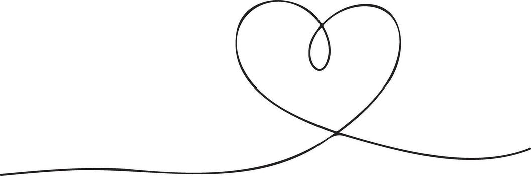 Simple continuous line drawing of a heart shape on a white background vector