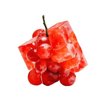 aguarela artístico vermelho uvas com uma geométrico, cristalino estrutura, criando uma único visual, isolado em transparente fundo png