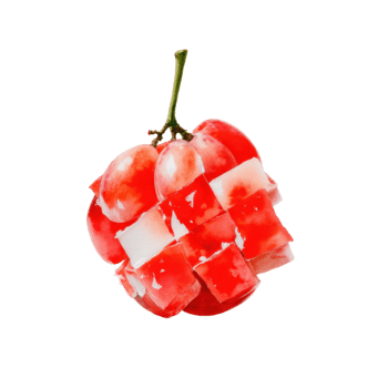 vattenfärg röd vindruvor med en unik splittrad, kubliknande textur, skapande ett abstrakt och modern visuell effekt, isolerat på transparent bakgrund png