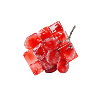 vattenfärg vattenfärg målning av färsk röd vindruvor klustrade med vibrerande röd is kuber, skapande en uppfriskande visuell, isolerat på transparent bakgrund png