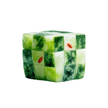 vattenfärg konstnärlig vattenmelon kub anordnad i en checkerboard mönster med synlig röd frön, isolerat på transparent bakgrund png