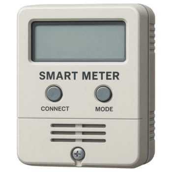 beige inteligente metro dispositivo con digital monitor conectar modo botones moderno energía medición tecnología png