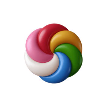 Colorful Swirl Design With Interlocking Segments. Abstract Art And Visual Harmony Isolated On Transparent Background png