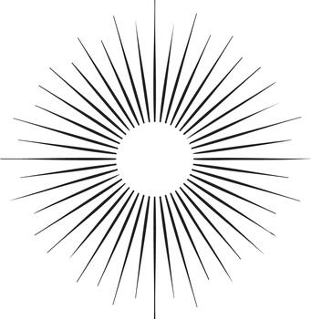 Abstract radial starburst pattern with central circle vector