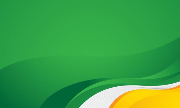 Abstract wave background with green and yellow gradient color vector