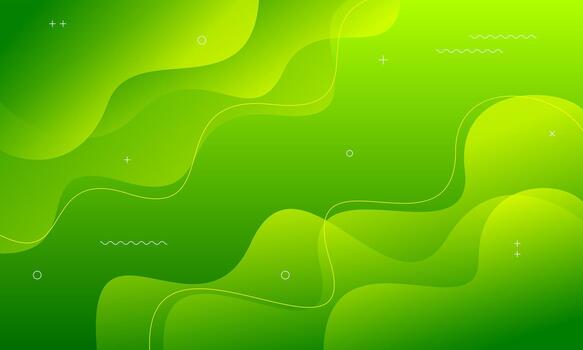 Abstract green yellow waves background, modern gradient color background vector