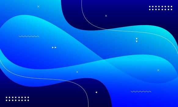 Blue curved abstract background, dynamic waves modern composition vector
