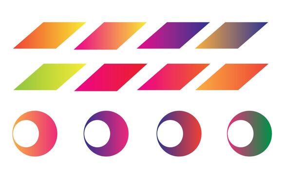 Gradient abstract shapes and circular design elements for modern creative graphics vector