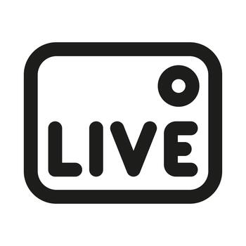 Live Broadcast Streaming Icon. Modern professional minimal line graphic illustrating online , live media, streaming content and real-time broadcasting vector