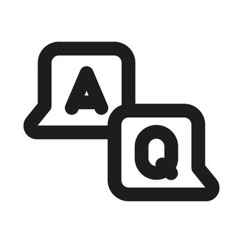 Question and Answer Icon. Modern professional minimal line graphic illustrating curiosity, communication, dialogue, inquiry, knowledge exchange and discussion vector