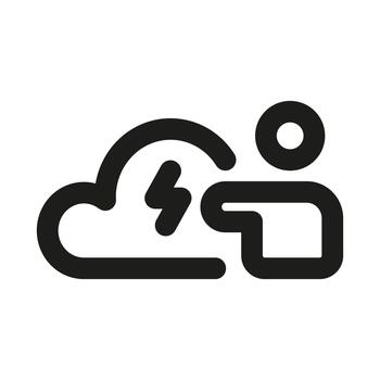nube Servicio icono. moderno profesional mínimo línea gráfico ilustrando en línea almacenamiento, digital datos, nube informática y red servicios vector