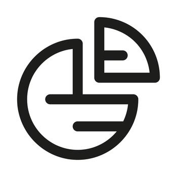 tarta gráfico icono. moderno profesional mínimo línea gráfico ilustrando datos visualización, Estadísticas, negocio análisis, gráficos y vector