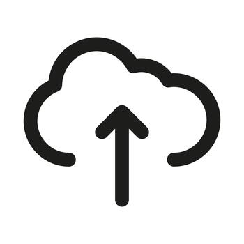 nube subir icono. moderno profesional mínimo línea gráfico ilustrando archivo transferir, nube almacenamiento, datos subir y digital compartiendo vector