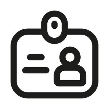 Identity Card Icon. Modern professional minimal line graphic illustrating personal identification, ID verification, credentials and access control vector