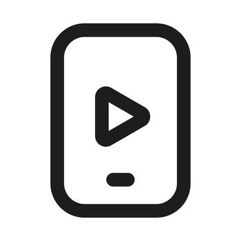 Mobile Playback Icon. Modern professional minimal line graphic illustrating streaming, media viewing, mobile content and digital entertainment vector