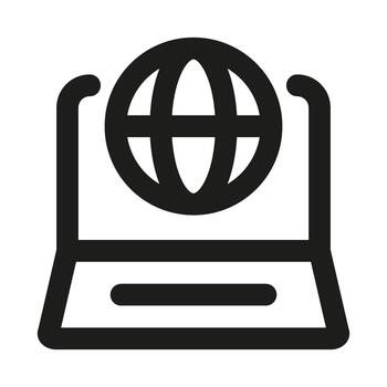 Internet icono. moderno profesional mínimo línea gráfico ilustrando global red, en línea conexión, digital comunicación y web hojeada vector