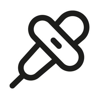 Thumbtack Pin Icon. Modern professional minimal line graphic illustrating location marking, map placement, navigation, destination and position tracking vector