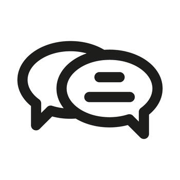 Conversation Icon. Modern professional minimal line graphic illustrating communication, discussion, dialogue, messaging and interaction vector