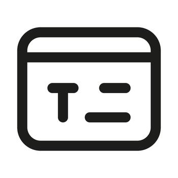 Text Input Icon. Modern professional minimal line graphic illustrating typing, data entry, keyboard, form filling and user input vector