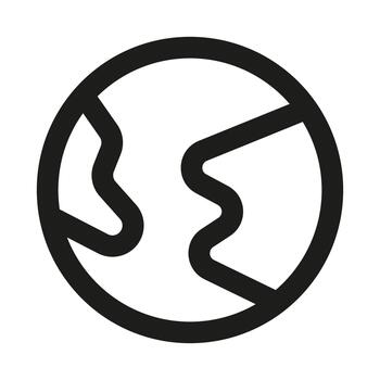 Earth Planet Icon. Modern professional minimal line graphic illustrating global environment, world map, geography and planetary representation vector