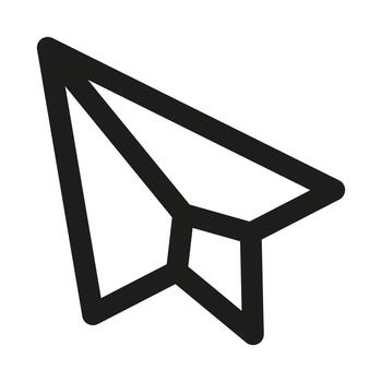 Paper Plane Send Icon. Modern professional minimal line graphic illustrating message delivery, email, communication, sending and digital interaction vector