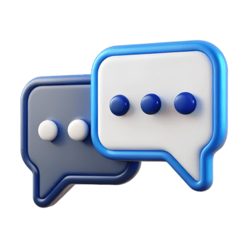 dois 3d discurso bolha ícones com pontos representando conversação ou comunicação isolado em transparente fundo png