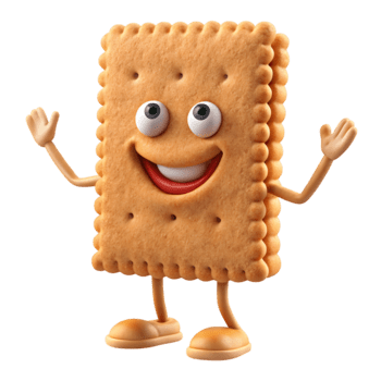 un' contento sorridente cracker personaggio con braccia e gambe isolato su trasparente sfondo png