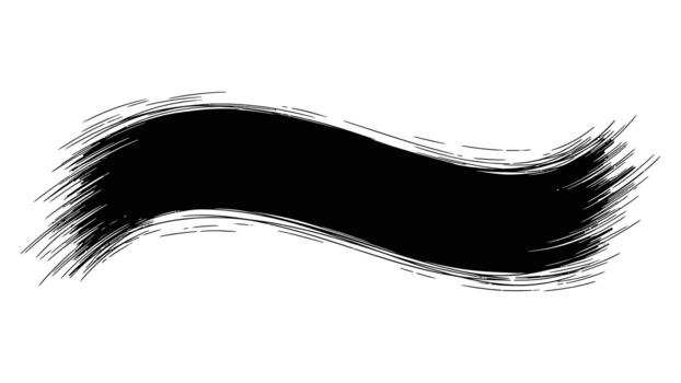 Abstract black ink brush stroke with textured edges on a white background vector