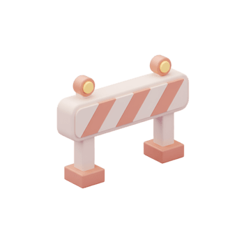 moderno 3d reso costruzione barriera con morbido rosa e arancia tonalità illustrare lavori stradali o restrizione concetto, ideale per digitale progetti e utente interfacce png