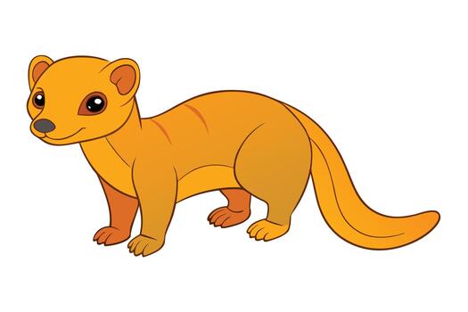 Adorable cartoon image of a yellow mongoose isolated on vector