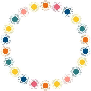 Retro sun frame. Star round frame. Sunburst explosion star. Template with empty space. Baby shower design vector