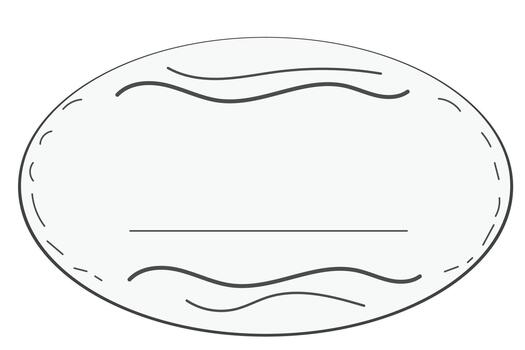 Simple minimalist waves water, blank labal in circle illustration, design isolated on white background. vector