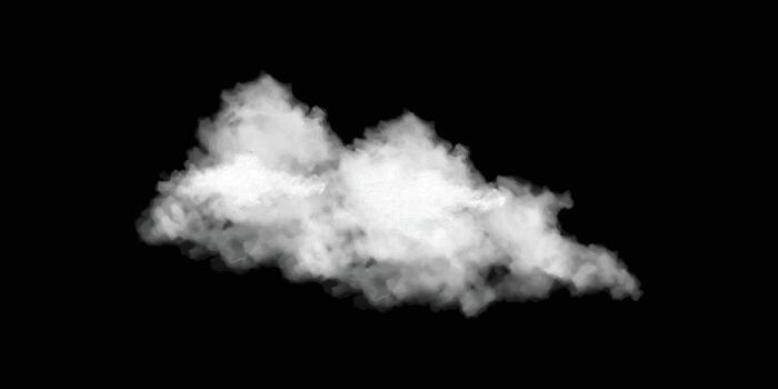 White realistic 3D cloud isolated illustration on transparent background design weather sky fluffy shape natural element graphic art vector