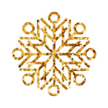 Shiny Christmas and New year sparkling golden symbol. Glitter texture snowflake hand drawn icon. For print, web, decoration, greeting card. vector