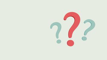 animerad fråga märken upptäckt lösning begrepp, 3d rotation. video