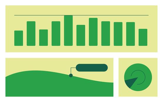 Design template chart green statistic vector