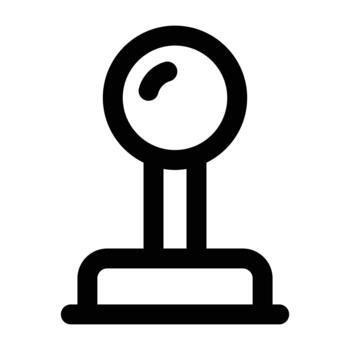 Black joystick illustration with base stand. Great for gaming interfaces, arcade themes, entertainment visuals, and digital UI design. vector