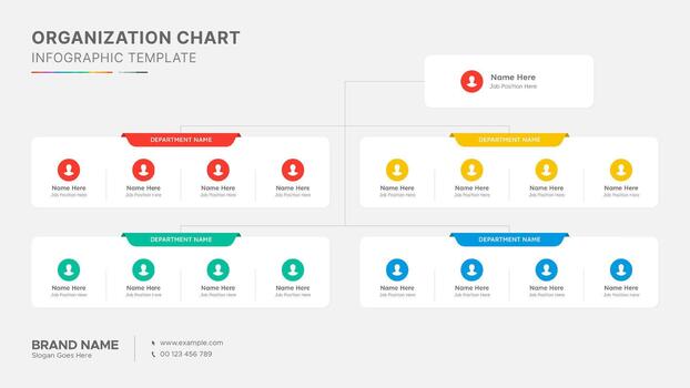 Organizational Chart Tree Diagram Dendrogram Business Infographic Template Design vector