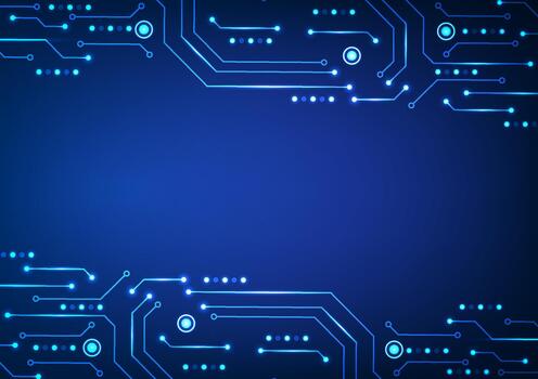 Abstract blue circuit technology design vector