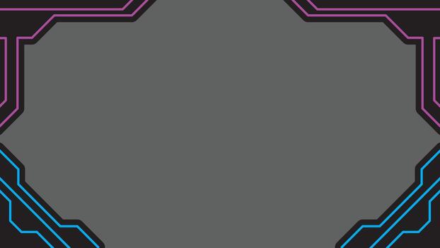 futurista neón marco digital interfaz antecedentes con rosado azul circuito líneas y geométrico tecnología formas para juego de azar cubrir bandera y moderno ui diseño vector