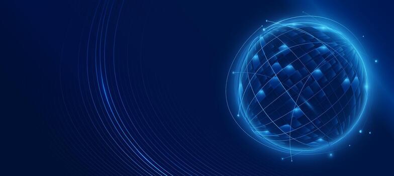 Futuristic digital glowing blue lines technology background with Innovation and connection network background for tech event poster or presentation product vector